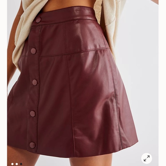 FREE PEOPLE Maisie Vegan Mini Skirt - Picture 2 of 4